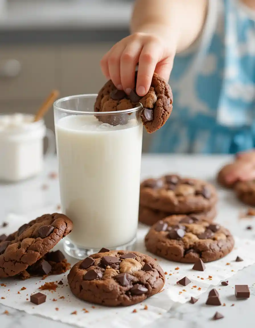 Double Chunk Chocolate Cookies