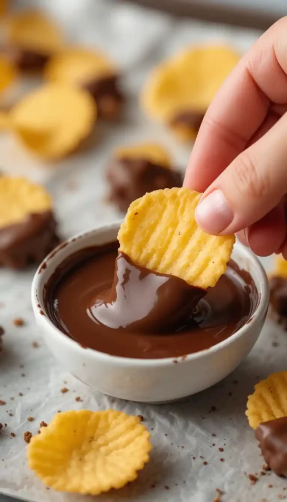chocolate covered potato chips