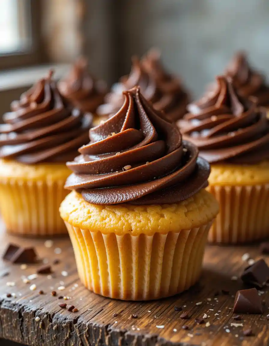 Vanilla Cupcakes with Chocolate Frosting