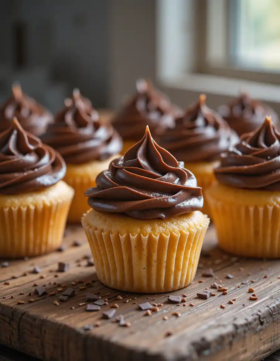Vanilla Cupcakes with Chocolate Frosting